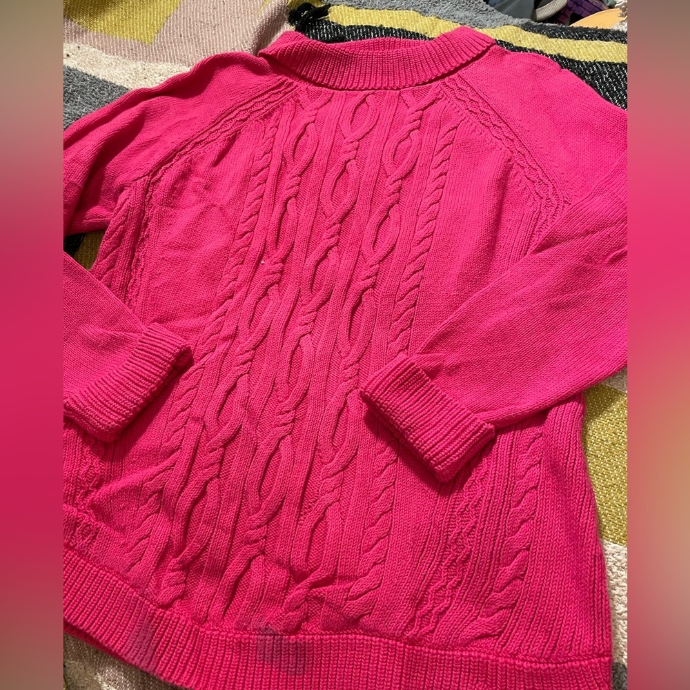 Talbots Bright Pink Cable Knit Sweater